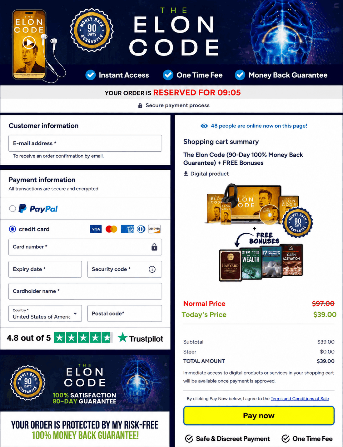 The Elon Code-checkout-page